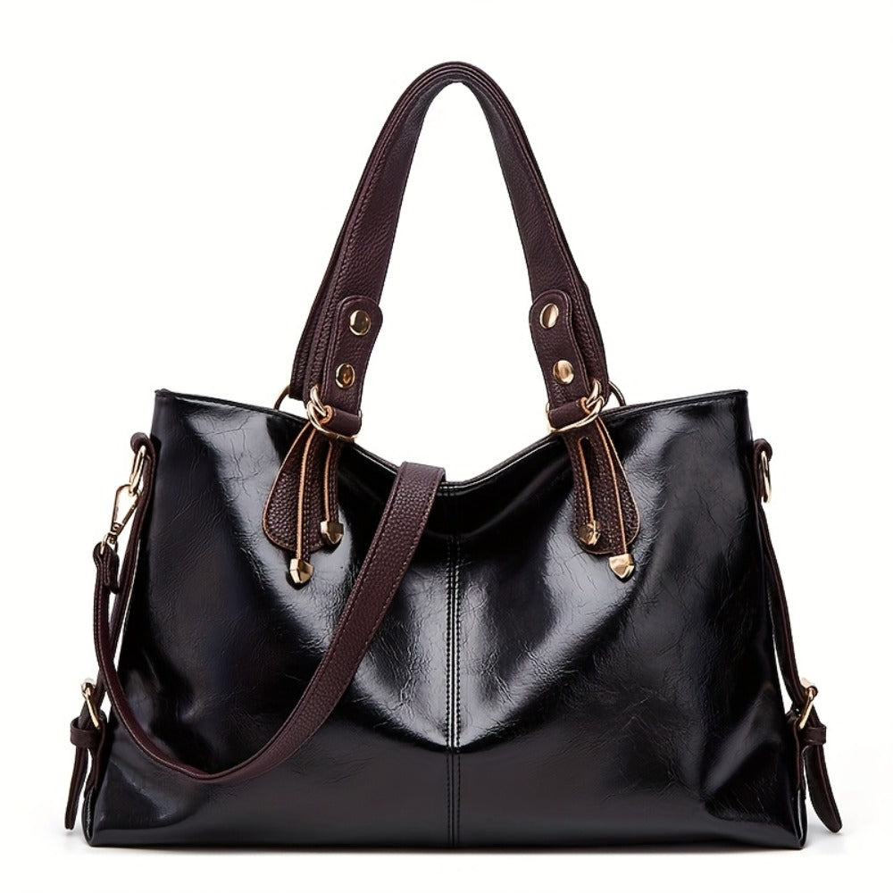 PU Elegant and Retro Women's Tote Bag, Large Capacity Women's Shoulder Bag, Smooth Fabric Crossbody Bag, High-quality Handbag, Suitable As A Gift