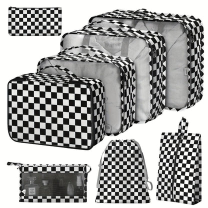 [Storage Bag]8pcs Packing Cubes Set Polyester Travel Bag Storage Bag Organizer Luggage for Travel Packing Organizers Set Packing Bag Suitcase Clothes Travel Organizers Storage of Seasonal Items