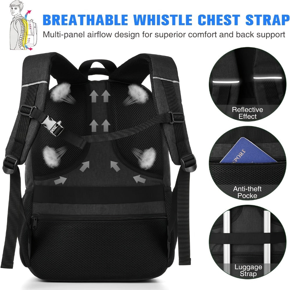 Unisex Backpack - School Backpack Bookbag for Teen Boys & Girls Laptop Backpack with USB Charging Port - For College, Work & Business
