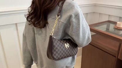 Vintage Style PU Crossbody Bag with Two Shoulder Straps, Can Be Worn On One Shoulder Across The Body, Adjustable, Removable Shoulder Strap, with Zipper Closure, Nylon Lining, Foldable Design, Women's Secure Zipper Bag Purse