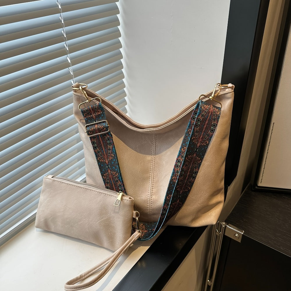 2pcs Vanaheimr Bohemian Style Soft Tote Bag, with Adjustable Shoulder Strap, Zipper Closure, Polyester Lined,, Lightweight Handheld Bags for Going Out, Ideal for Best Birthday Gifts, Christmas And Valentine's Day Gifts