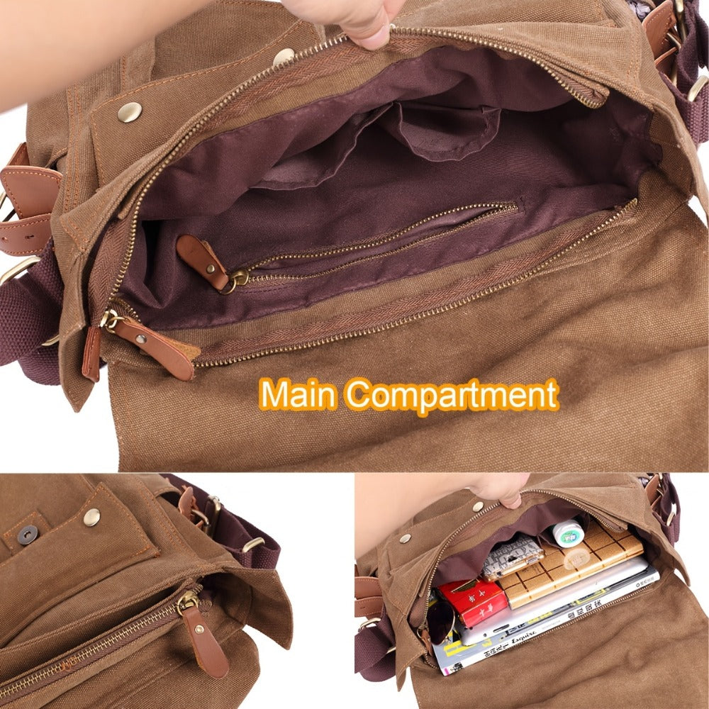 Men's Crossbody Bag – Canvas, for Travel & Everyday Use | Bag Vero – detail view 10