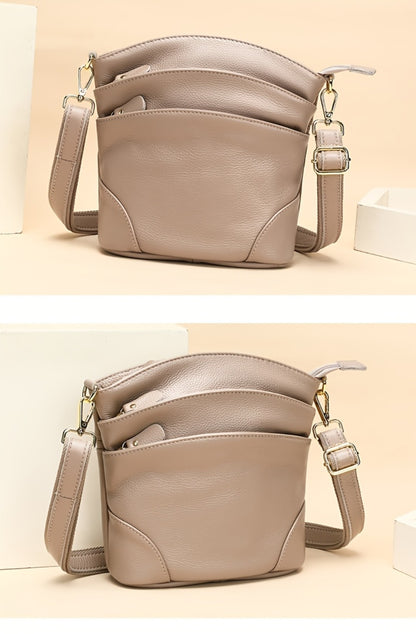 Premium Genuine Leather Crossbody Bag - Luxurious, Versatile, And Spacious with Ample Storage - Handbag Purse Cross Body Organizer Smart Phone Pockets