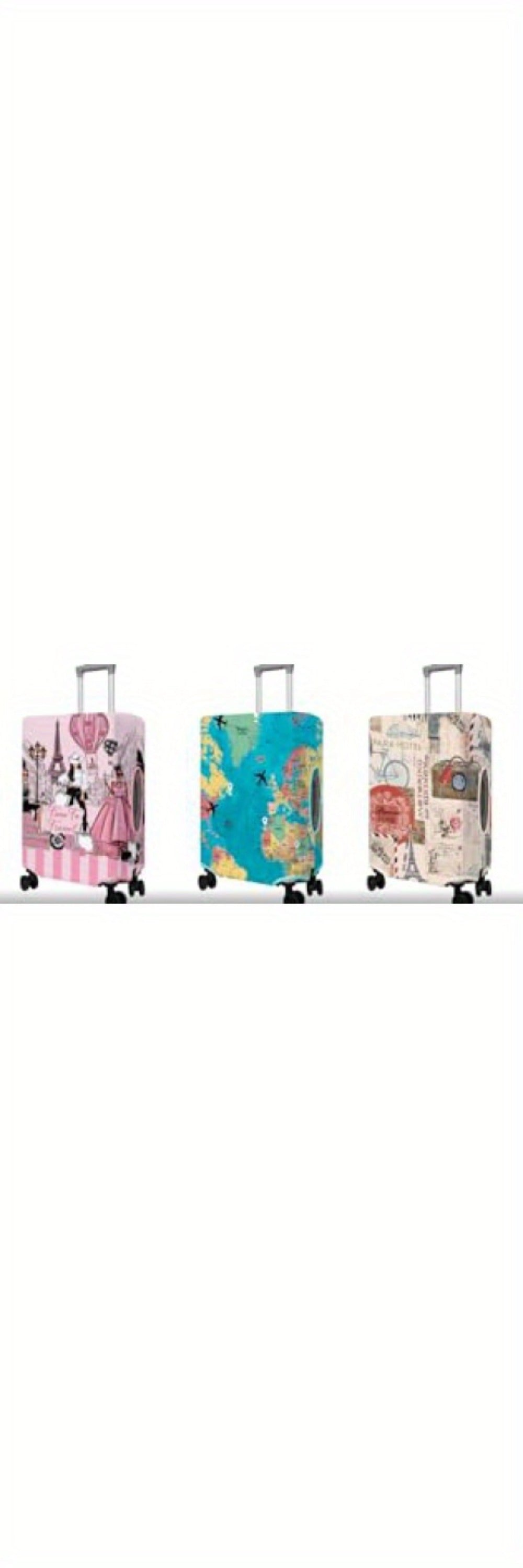 Travel Luggage Cover Suitcase Protector Fits 18-32 Inch Luggage Wheel Covers Patterned Travel Related Items Flower Luggage Protector Elastic Luggage Anti-Scratch S-XL Suitcase Cover M