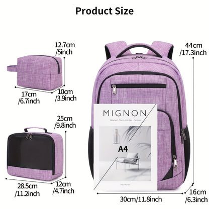 Durable Minimalist Laptop Backpack for Men & Women - 15-Inch Compartment, Adjustable Padded Straps, Multiple Pockets - Sleek Design for College, Business, Travel & Daily Commute, Sleek Modern Bag, Secure Zipper Closure, High Quality Fabric