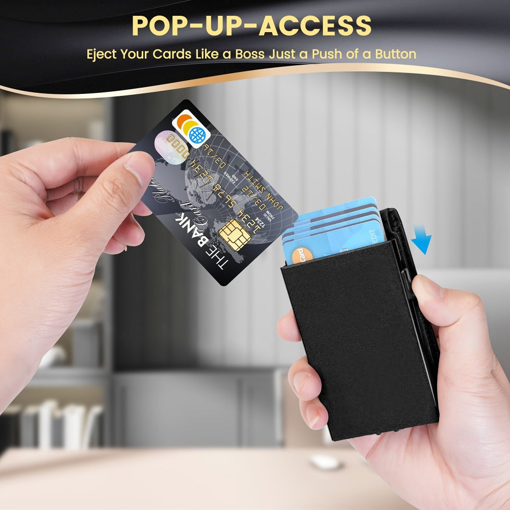 Men's Wallet – RFID Blocking, Aluminum Pop Up Card Holder | Bag Vero – detail view 6