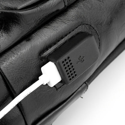 PU material high-quality chest bag with large capacity, password lock, USB charging interface, High Quality and scratch resistant, motorcycle charter bag, leisure multi pocket waist bag, backpack, shoulder bag