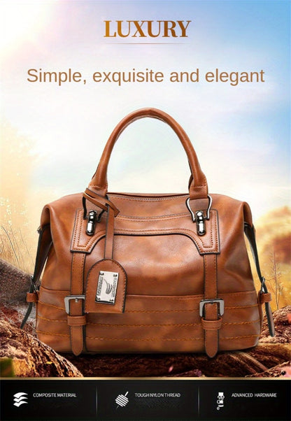 Vintage Handbag, Large Capacity Crossbody Bag, Exquisite Scarf, Men/ Women's Shoulder Bag for Best Birthday Gifts