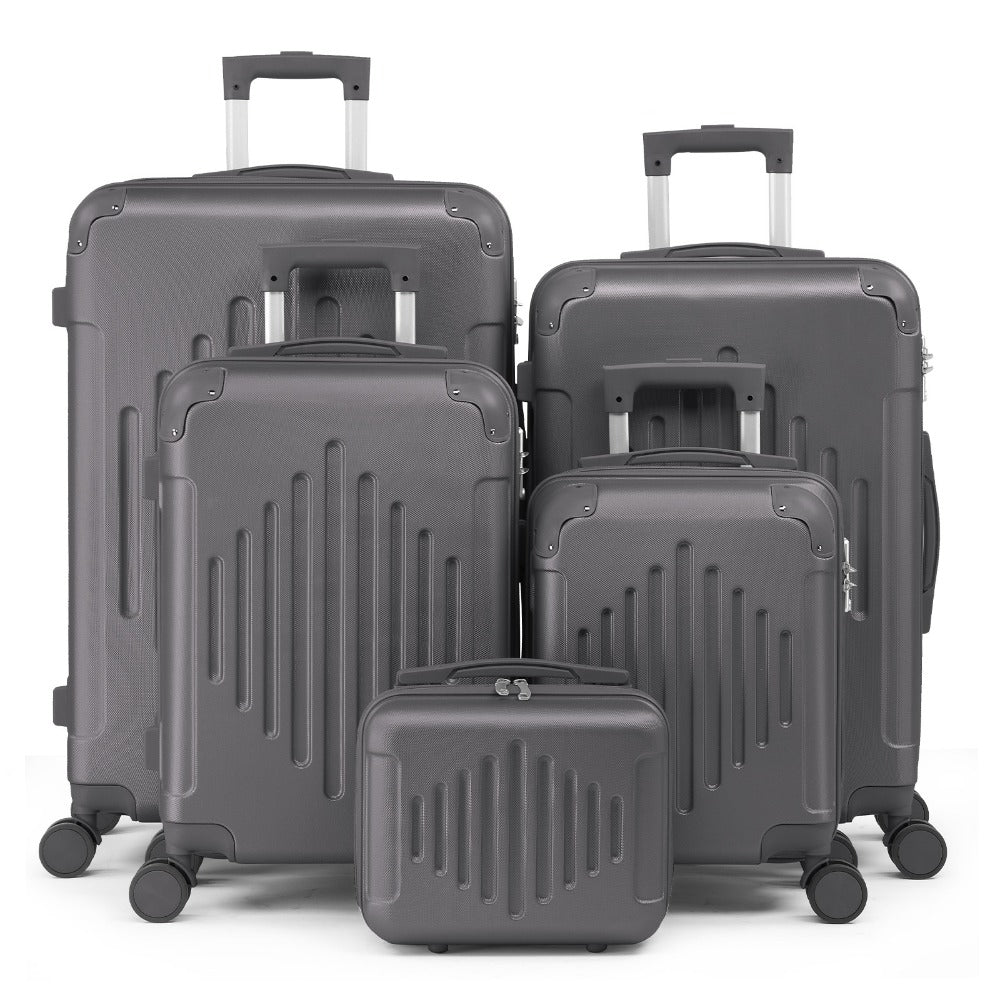 5/ Luggage with Corner Protectors, 12/ 16/ 20/ 24/ 28-Inch, Durable Hard Shell, 360 Spinner Wheels, with TSA Lock, Multifunctional Large Capacity, Lightweight Travel Suitcase, Big Luggage for Travel, Lightweight Carry On, Travel Luggage Set