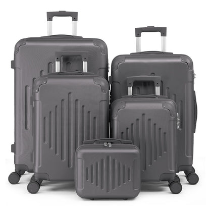 5/ Luggage with Corner Protectors, 12/ 16/ 20/ 24/ 28-Inch, Durable Hard Shell, 360 Spinner Wheels, with TSA Lock, Multifunctional Large Capacity, Lightweight Travel Suitcase, Big Luggage for Travel, Lightweight Carry On, Travel Luggage Set