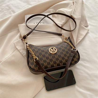 Vintage Style PU Crossbody Bag with Two Shoulder Straps, Can Be Worn On One Shoulder Across The Body, Adjustable, Removable Shoulder Strap, with Zipper Closure, Nylon Lining, Foldable Design, Women's Secure Zipper Bag Purse