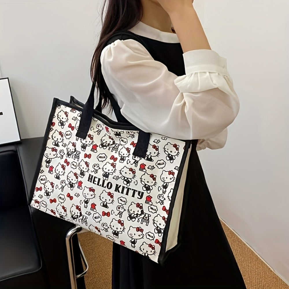 Sanrio Cute Hello Kitty Tote Bag. A Lovely Hello Kitty Shoulder Bag with A Large Capacity, Suitable for Trips. It Makes An Ideal Birthday Gift Or A Delightful Surprise for Festivals.