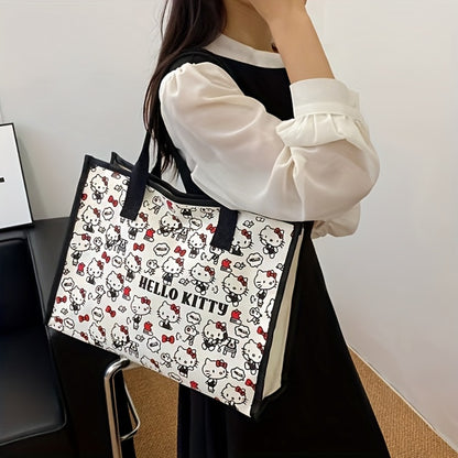 Sanrio Cute Hello Kitty Tote Bag. A Lovely Hello Kitty Shoulder Bag with A Large Capacity, Suitable for Trips. It Makes An Ideal Birthday Gift Or A Delightful Surprise for Festivals.