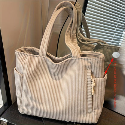 Tote Bag for Women – Corduroy, Lightweight, Large Capacity, for Work & Everyday Use | Bag Vero – detail view 21