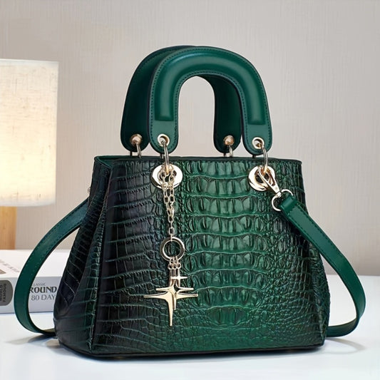 A Present for Mother And Family, a Chic And Elegant Women'S Bag Featuring a Crocodile Design, Perfect for Commuting, As a Messenger Bag, Or a Sophisticated Handbag