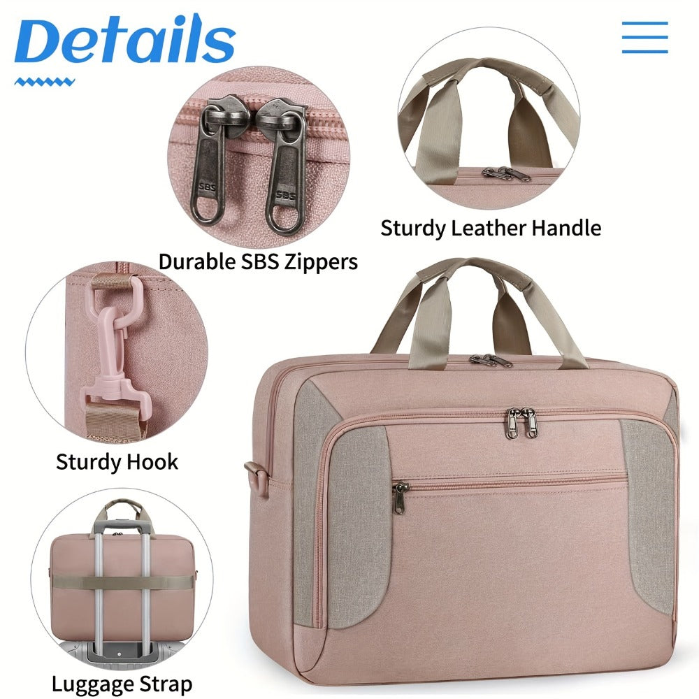 1pc 17.3-Inch Laptop Storage Briefcase, Large Waterproof Business Handbag, Adjustable Shoulder Bag