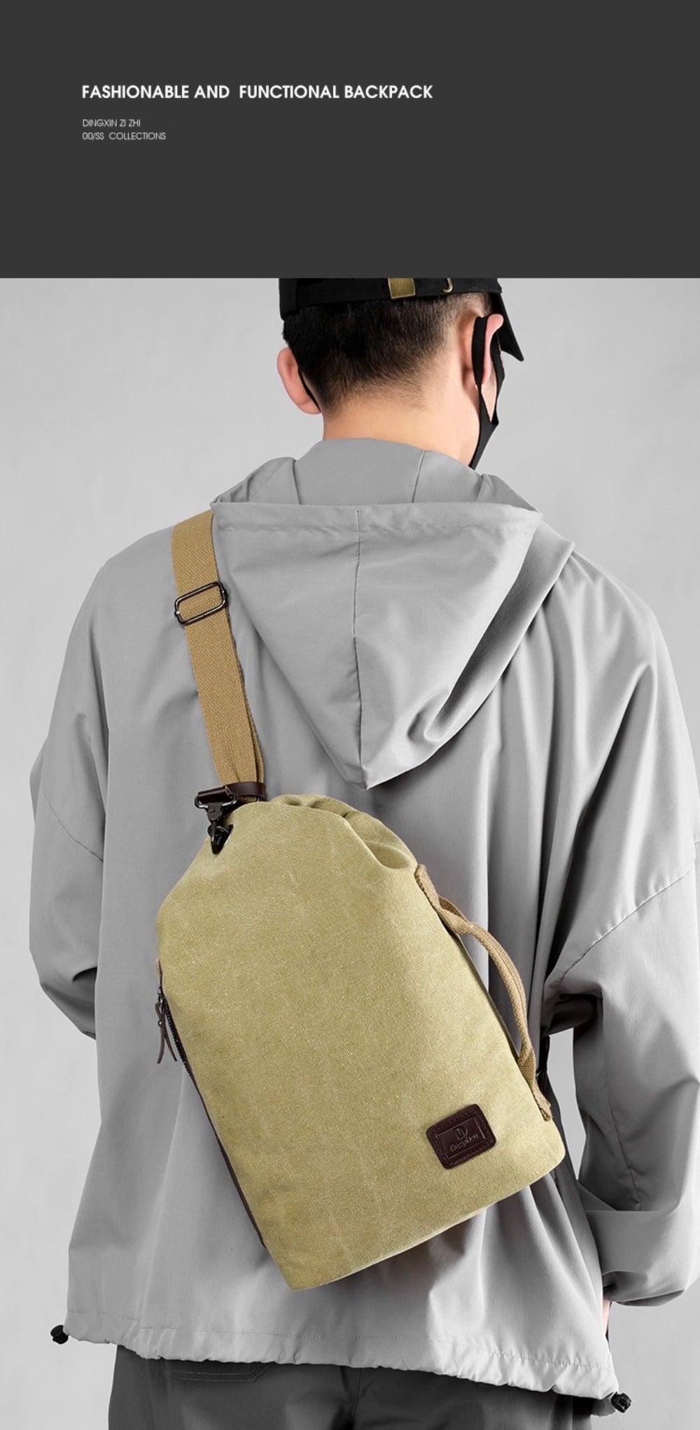 Canvas Shoulder Bag Handheld Fashion Men'S Shoulder Bag Motorcycle Bag Large Capacity Quality Men'S Bag Local Shipping 48 Hours Shipping
