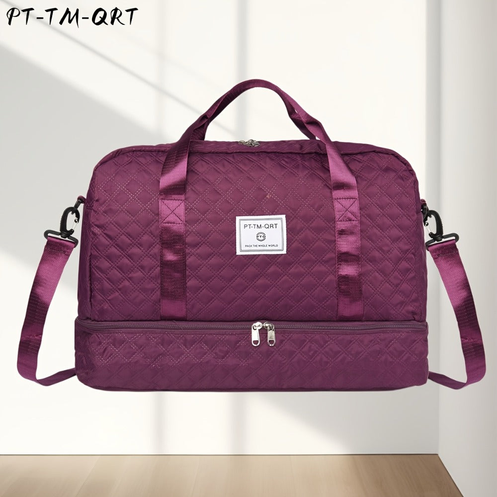 Sports Duffel Bag, Multi-Functional Large-Capacity Gym Bag, Shoulder Bag, with Extra-Large Shoe Compartment, Suitable for Women to Carry on One Shoulder, Hand-Held Bag, Portable Sports And Gym Bag, Weekend Short Overnight Bag, Local Warehouse