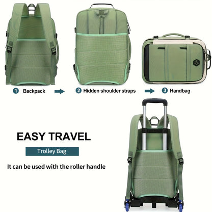 Backpack with Six Wheels, Designed for Business And Travel Commuting, Can Be Taken on Board, Features a Compartment for Laptops, Fits 17-Inch Laptops, Suitable for Adults