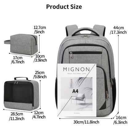 Unisex Backpack, Teen School Bag, 15.6-Inch Laptop Backpack, Business, College, Travel, And Daily Commute 3pcs Set