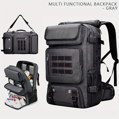 A Large Capacity Hiking Backpack, Suitable for Outdoor Camping, Mountain Climbing, And Long-Distance Travel. It Features Multiple Functions As a Handheld, Dual-Shoulder, Or Crossbody Sports Bag, Is Sturdy And Durable with a Shoe Pocket