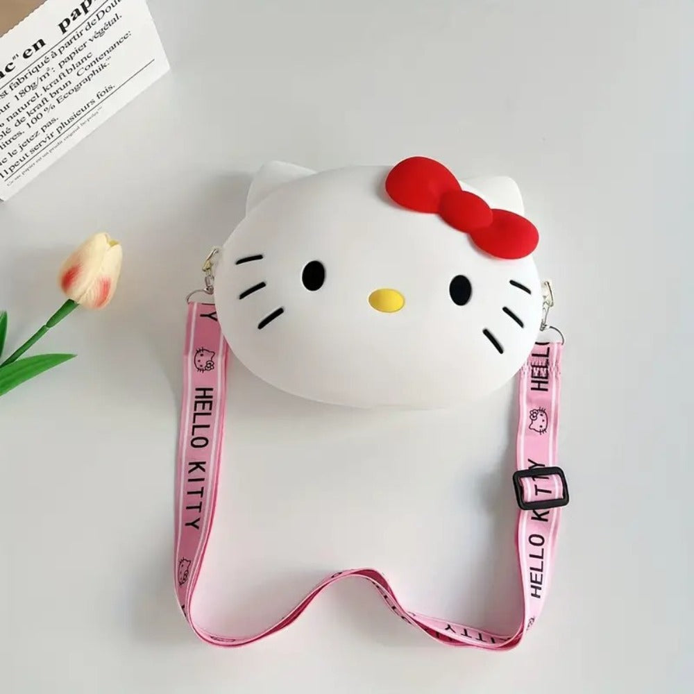 Kitty Crossbody Bag with Adjustable Shoulder Strap, Handbag with Zipper Cute Mini Anime Kitty Coin Wallet Purse Shoulder Bag Coin Pouch Accessories Money Bag for Birthday Gifts Women