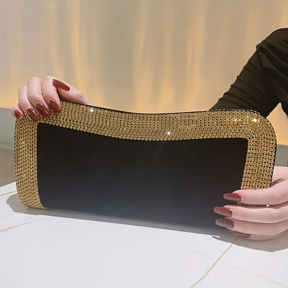 Women's Rhinestone Clutch Bag with Detachable Strap & Closure - Sparkling Shoulder/Wristlet Purse Suitable for Wedding, Prom, Party, Dance - Elegant Rhinestone-Embellished Evening Bag for Special Occasions