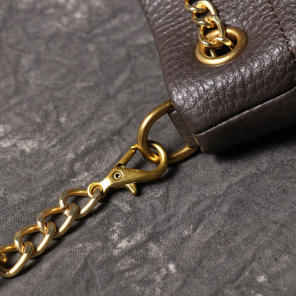 Handmade Top Layer Cowhide Makeup Bag Fashionable Casual Versatile Genuine Leather Bucket Bag for Women, Ladies High-Quality Soft Genuine Leather Chain Bag Luxury Style Design Bag  Crossbody Shoulder Bag with Chain Strap, Elegant Handbag Purse