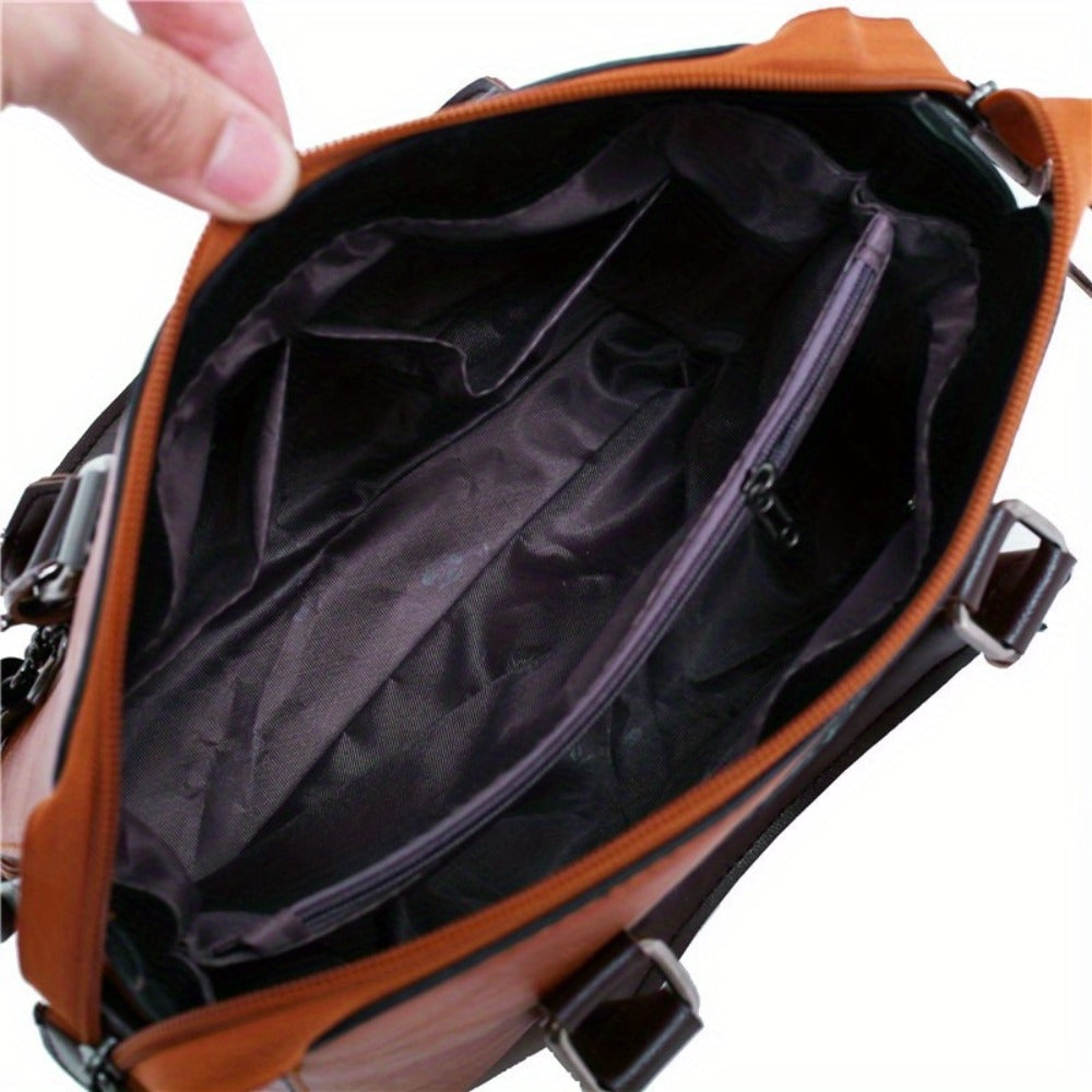 4pcs Vintage Handbag, Adjustable Strap, Casual Handbag