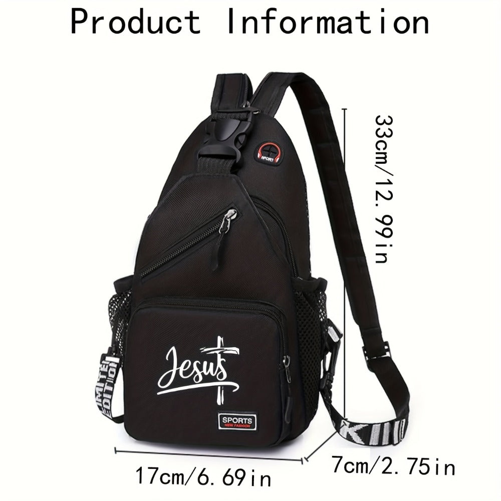 A Large Capacity Crossbody Bag Featuring a Print, with an Adjustable Strap, Lightweight And Foldable, Ideal for Outdoor Adventures, Work, And Everyday Use, Making It an Excellent Gift for Valentine'S Day Or for Christians