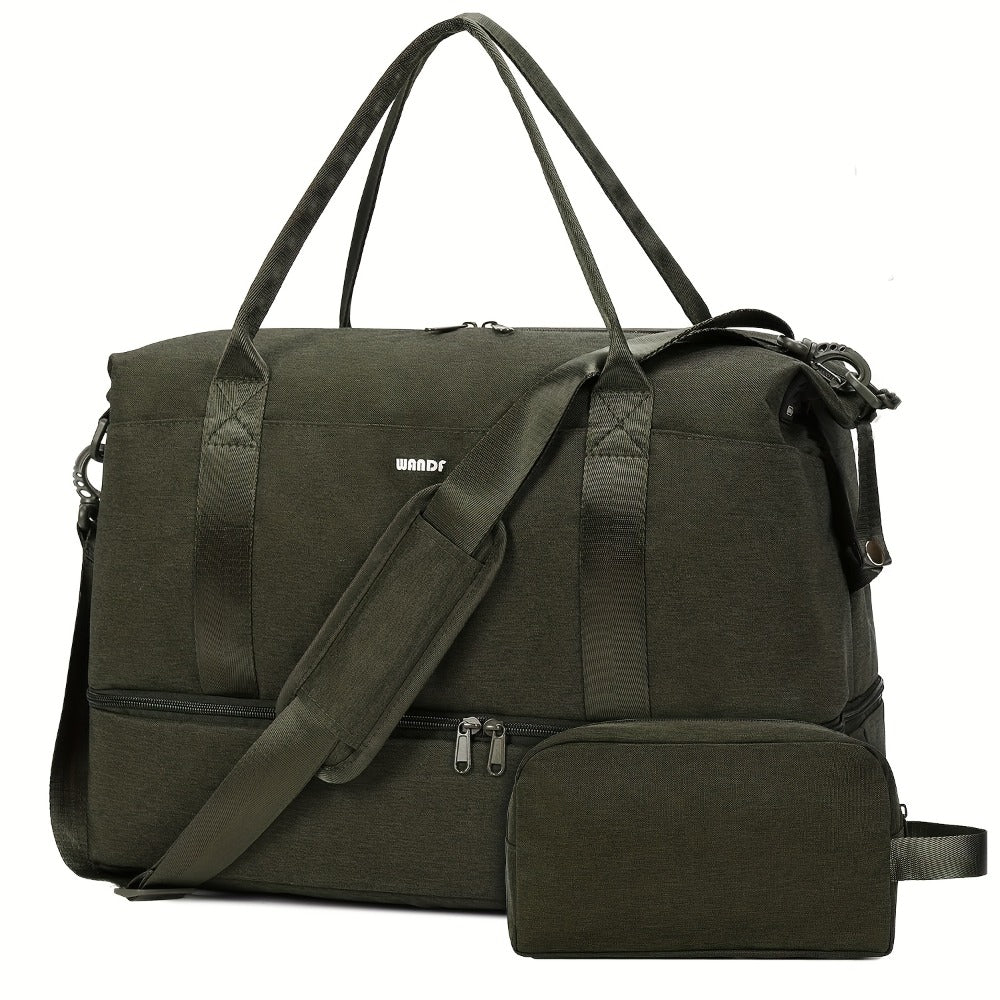 Foldable Travel Bag Weekend Bag 18x14x8 Personal Item Bag Gym Bag Underseat Carry On Bag with Wet Pocket & Shoe Compartment Charging Port Ideal for Gym Travel