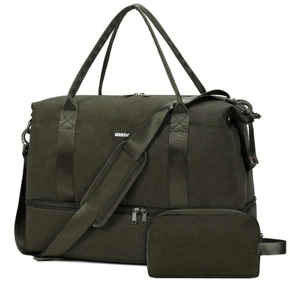 Foldable Travel Bag Weekend Bag 18x14x8 Personal Item Bag Gym Bag Underseat Carry On Bag with Wet Pocket & Shoe Compartment Charging Port Ideal for Gym Travel