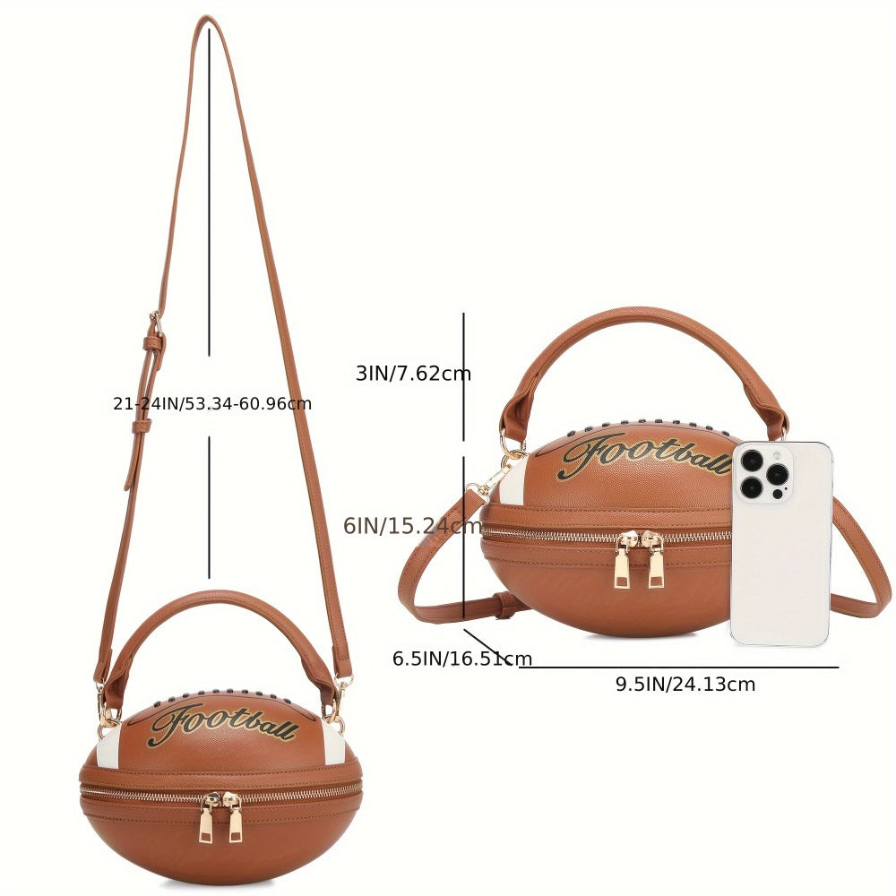 Crossbody Bag for Women – Denim, American Football Style Novelty Rugby | Bag Vero – detail view 19