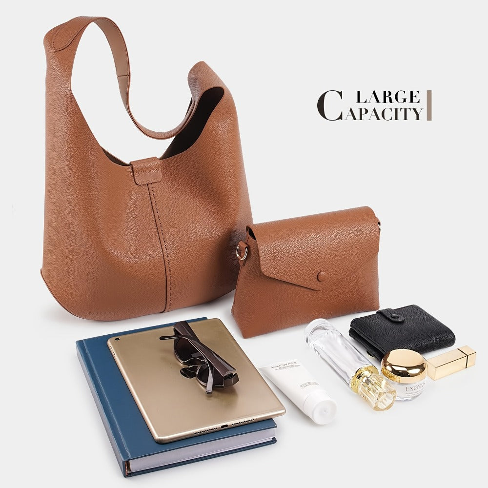 2pcs/Set Local Designer Hobo Purses For Women, A Soft Shoulder Tote Bag And A Compact Crossbody Bag - A Bag Set For Women, Suitable As A Birthday Or Mother'S Day Gift. Large Bags Are Used For Shopping, Small Bags Are Used For Shopping.