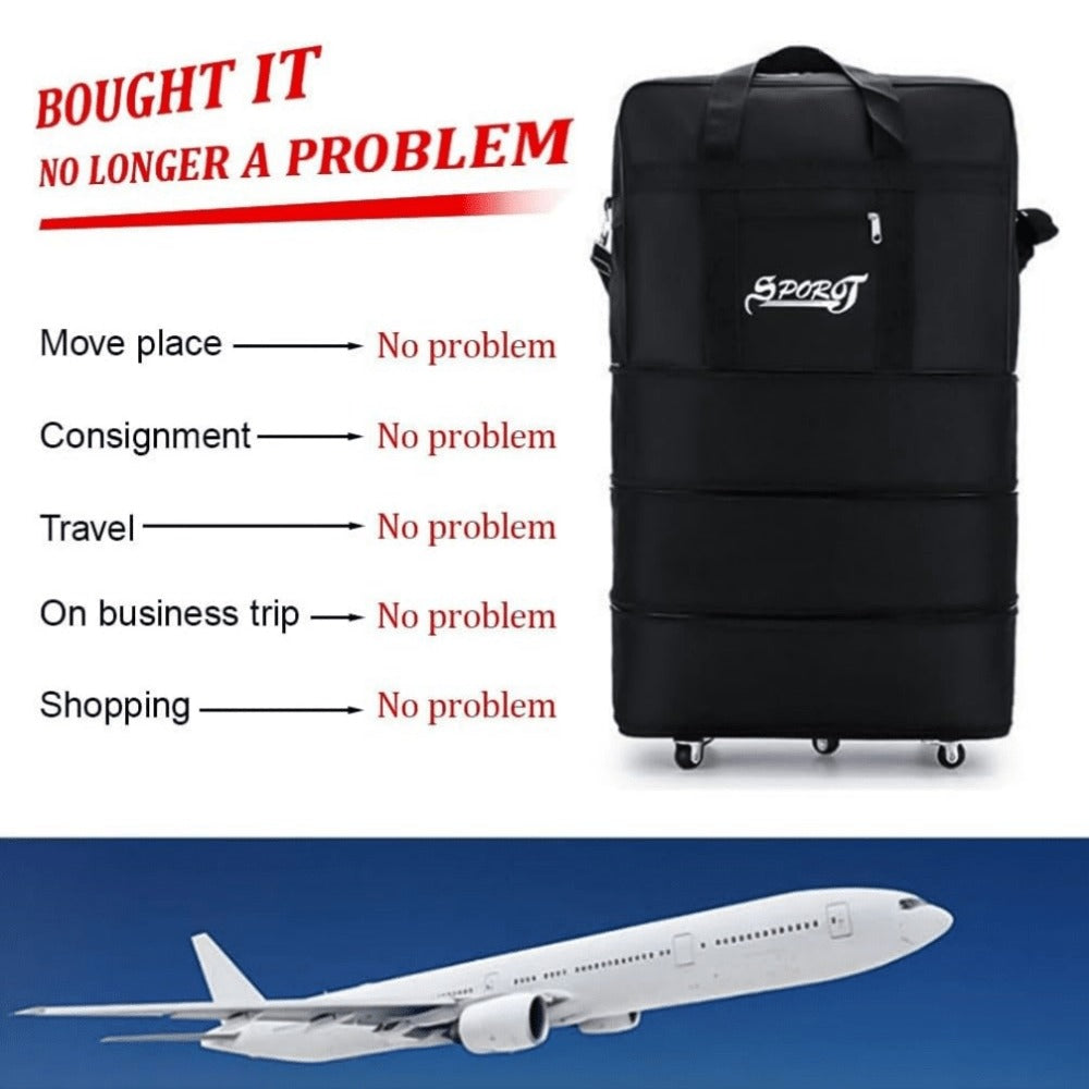 32'' Expandable Rolling Wheeled Duffle Bag Spinner Suitcase Foldable Luggage Expandable Black Blue Green Lattice