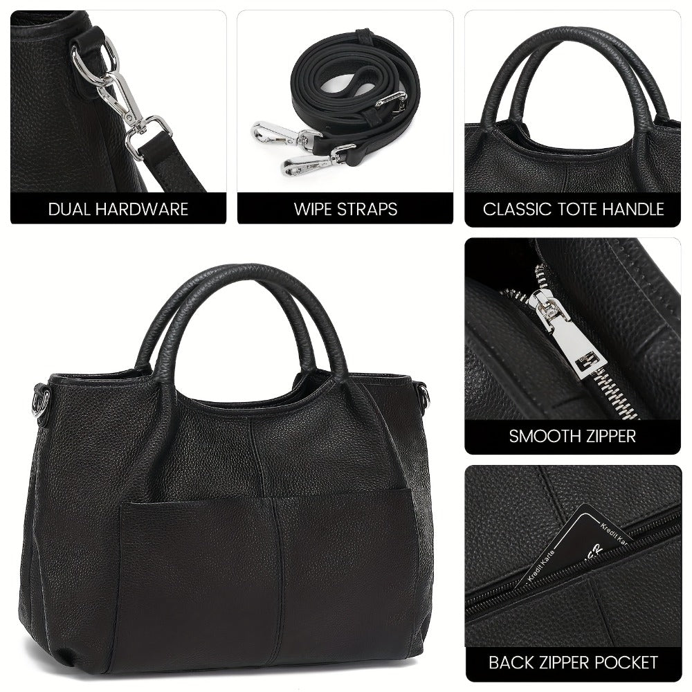 KOGTLA Genuine Leather Purses for Women,Luxury Genuine Tote Bag,Crossbody Shoulder Bags Designer Handbags Top Handle Satchel Bag,Large Capacity,Daily Commutes And Outings Pefect for Office,Business And Work