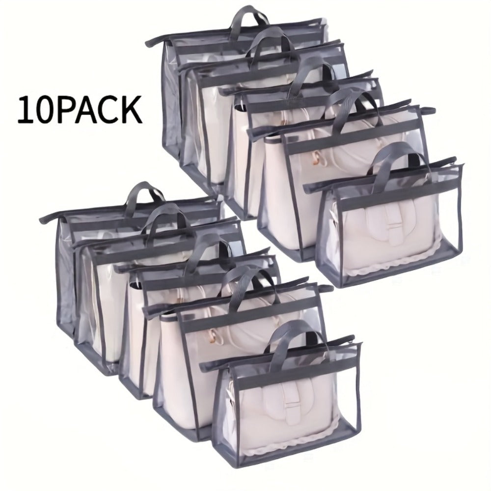 10pcs Portable Bag Dust Bag Household Wardrobe Hanging Transparent Bag Storage Bag Multi-Purpose Breathable Storage Bag
