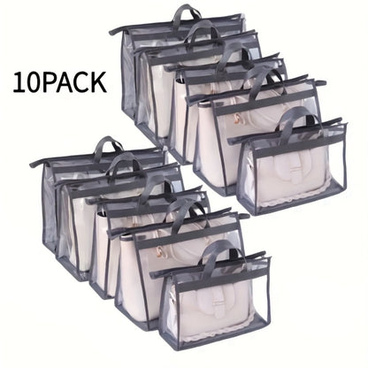 10pcs Portable Bag Dust Bag Household Wardrobe Hanging Transparent Bag Storage Bag Multi-Purpose Breathable Storage Bag