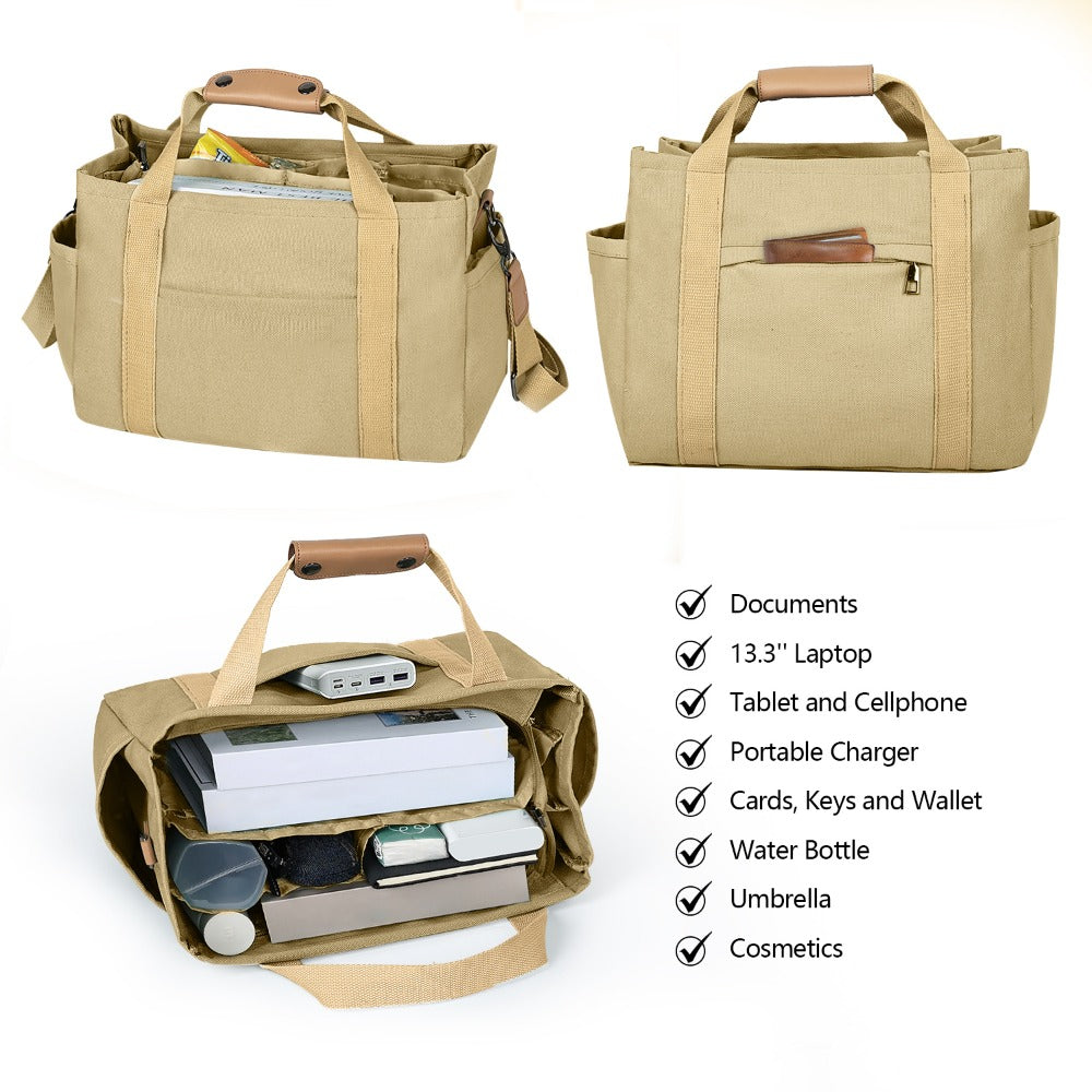 2PCS Sets Canva tote bag with Makeup Bags for Women, Casual Beach Crossbody Hobo Messenger Handbag Purses Bags for Work Gym Travel Shopping