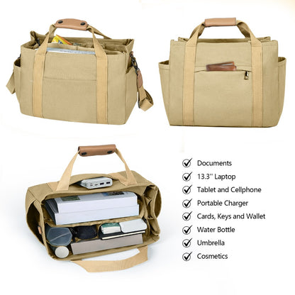 2PCS Sets Canva tote bag with Makeup Bags for Women, Casual Beach Crossbody Hobo Messenger Handbag Purses Bags for Work Gym Travel Shopping