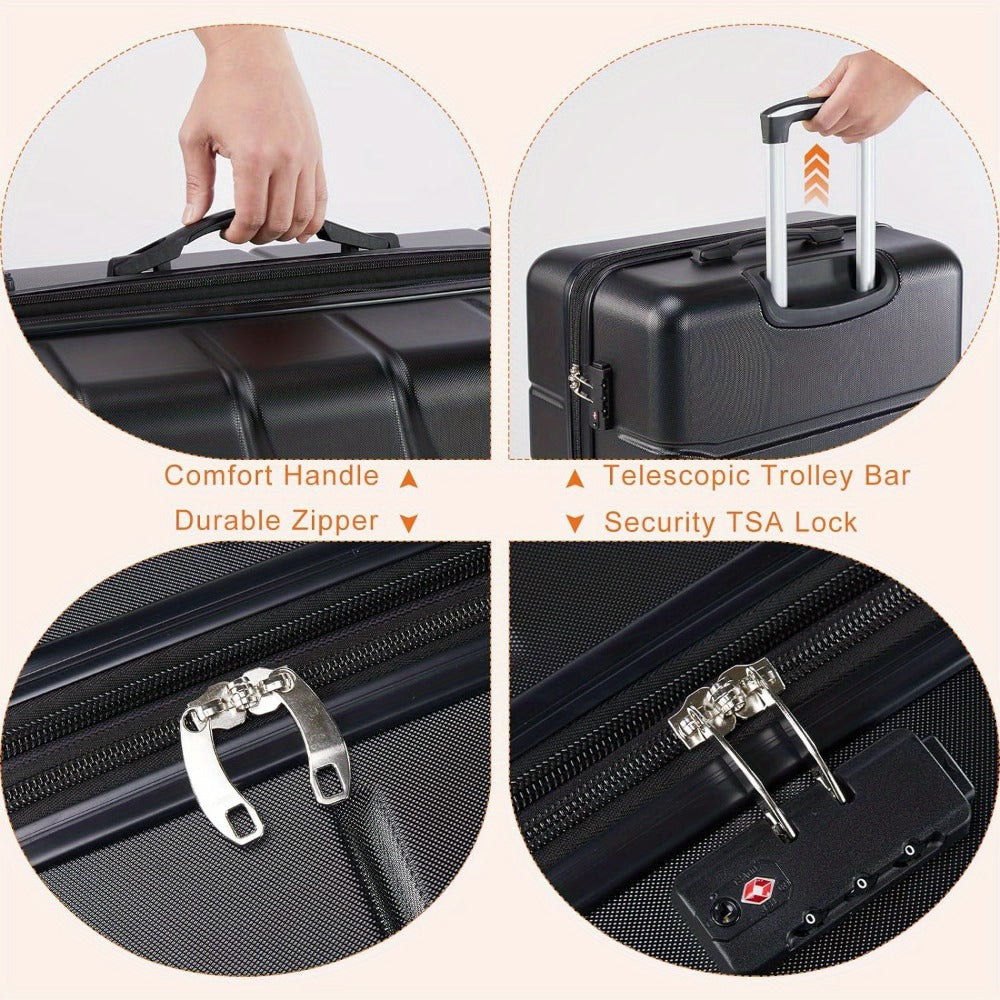 20/24/28 Inch Carry On Luggage - Hard Shell ABS Suitcase With Double Spinner Wheels, Lightweight Expandable Rolling Luggage With TSA Lock - For Travel - Suitable for Business & Leisure - Ideal Gift for Frequent Travelers