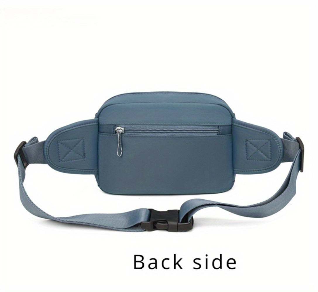 Women'S Fashion Waist Pack Solid Color Small Zipper Waist Pack Casual Style Suitable for Travel and Outdoor Activities Adjustable Shoulder Strap