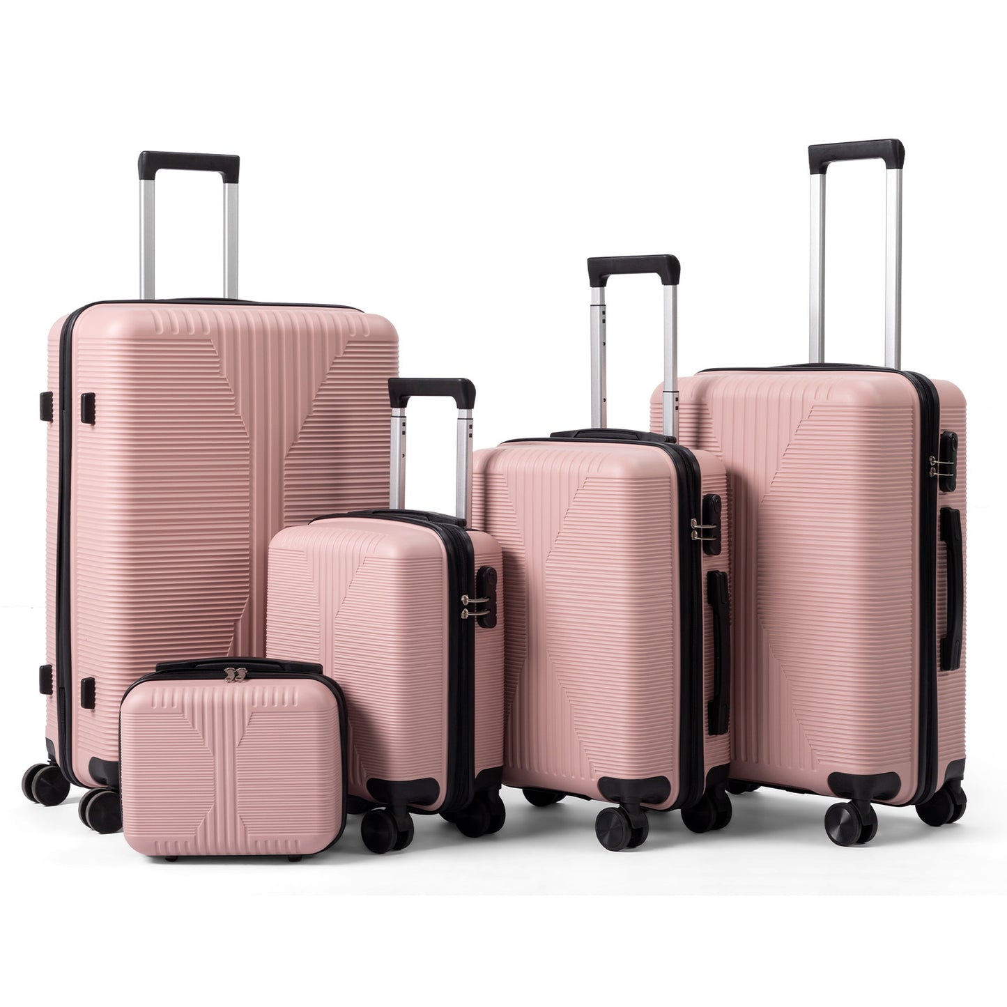 5-Piece Luggage Set Suitcases with Lock, 12/16/20/24/28 Inch Lightweight Trolley Case, Durable PP Material for Men Women, Ideal for Travel & Long Journeys