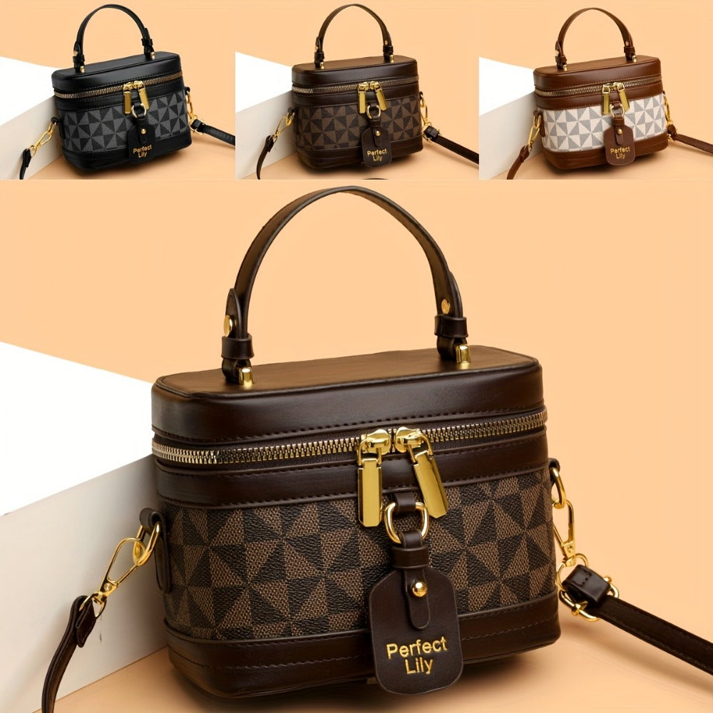 Crossbody Bag for Women – Mini, Vanity Structured Box Geometric Monogram | Bag Vero – detail view 3