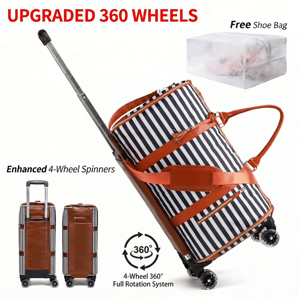 Professional Garment Bag for Business Travel | 2-in-1 System with Rolling Suitcase & Detachable Carry-On Bag | 4 Wheels 360° Smooth Rotation | Box Packaged