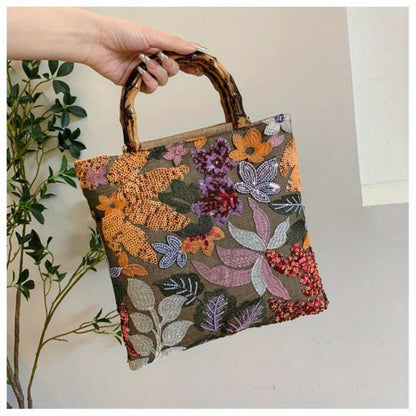 Women's Wallet – Retro Bamboo Handle Embroidery Sequin | Bag Vero – detail view 15