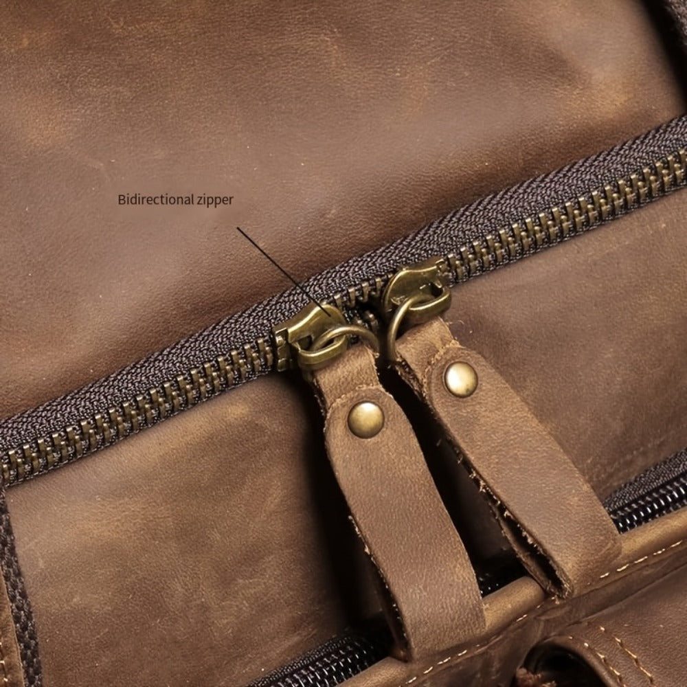 Gym Duffel Bag – Genuine Leather, Large Capacity, Multi-Pocket, for Travel & Work | Bag Vero – detail view 24
