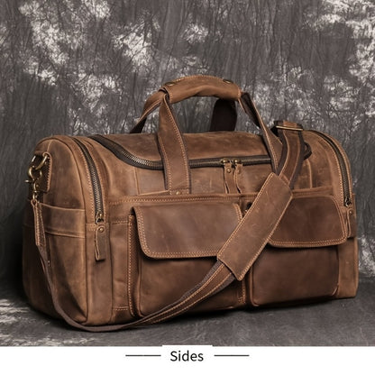Gym Duffel Bag – Genuine Leather, Large Capacity, Multi-Pocket, for Travel & Work | Bag Vero – detail view 16