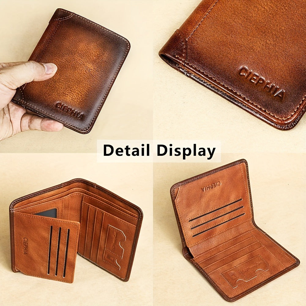 Men's Wallet – RFID Blocking, Oil Wax Cowhide Rfid Blocking | Bag Vero – detail view 24