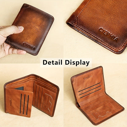 Men's Wallet – RFID Blocking, Oil Wax Cowhide Rfid Blocking | Bag Vero – detail view 24
